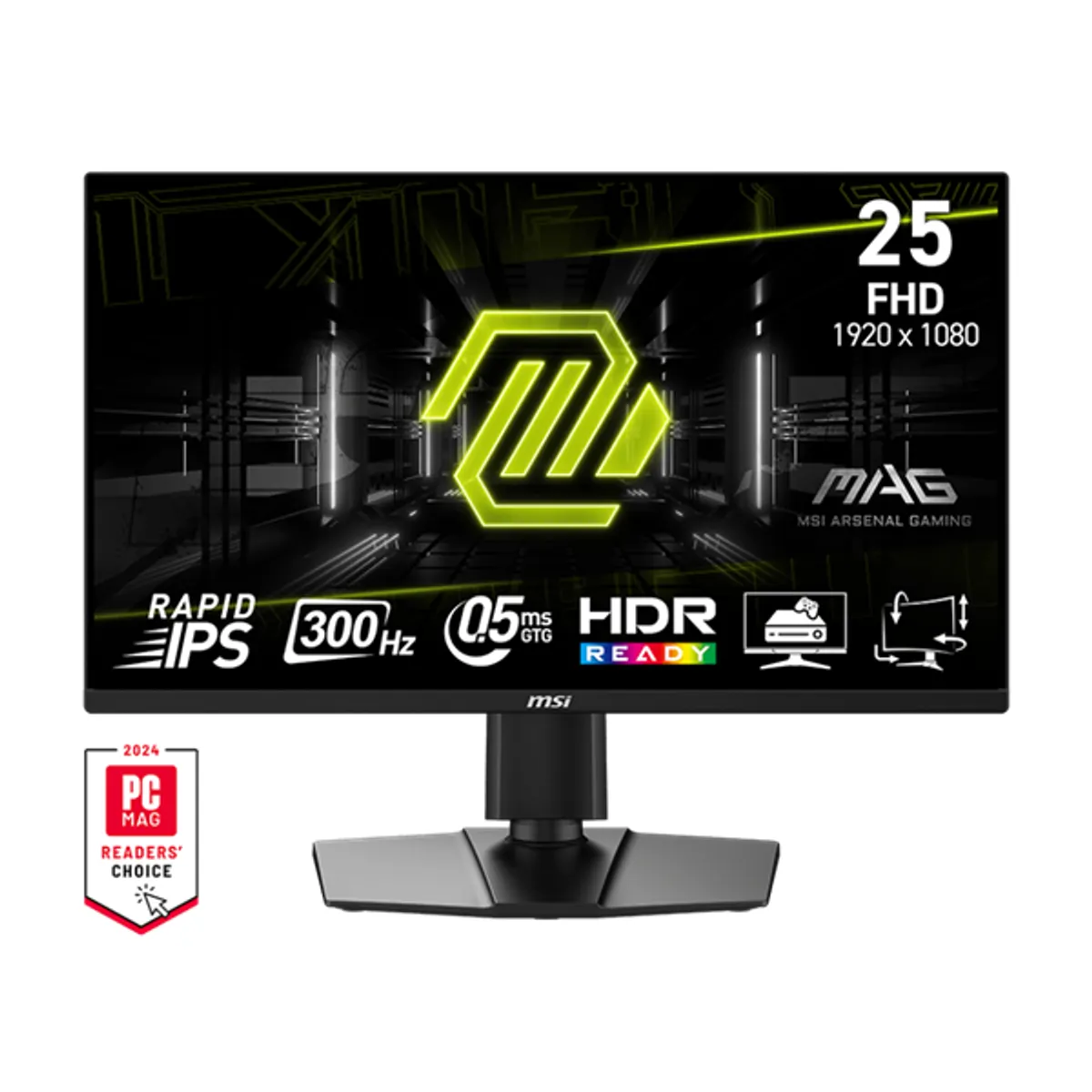 MSI DT 9S6-3BC24M-064 játékmonitor 24,5" IPS 1920x1080 16:9 300 Hz 0,50 ms HDMI DP 75x75 VESA állítható magasság dönthető forgatható Pivot #1