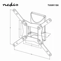 Nedis TVWM11BK dönthető és forgatható fali konzol 10"-32" méret 30 kg VESA 75x75 100x100 200x100 200x200 döntés 15 fok forgás 140 fok #10
