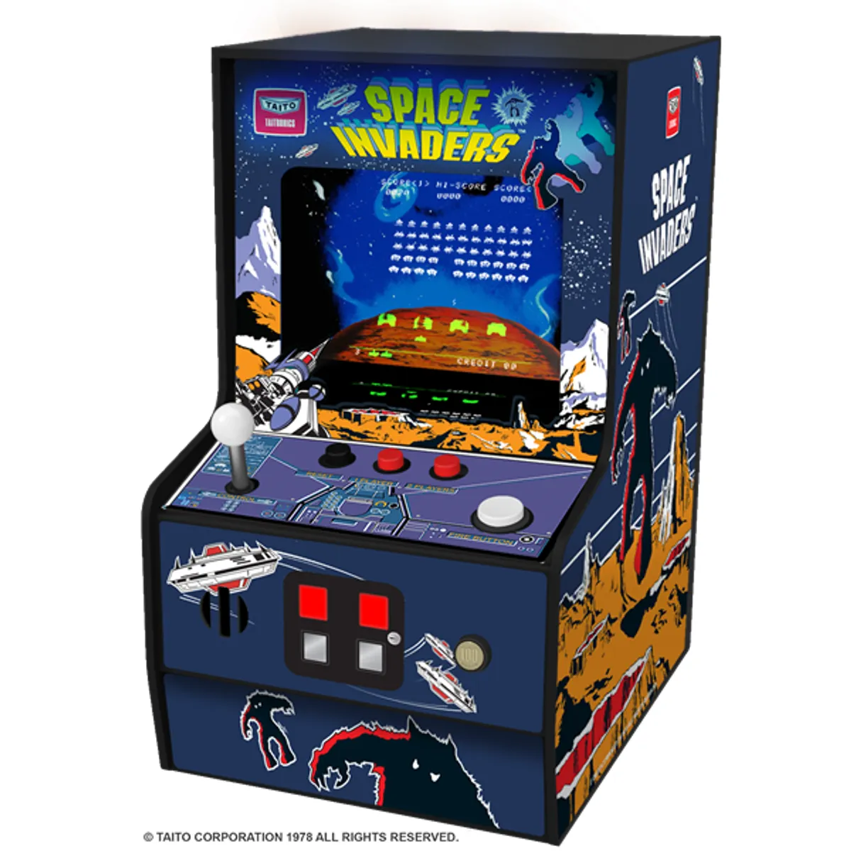 MY ARCADE DGUNL-3279 Space Invaders Micro Player 6.75" kijelző micro USB vagy 4x AA tápellátás 3,5 mm fejhallgató-csatlakozó hangerő-szabályzó #6