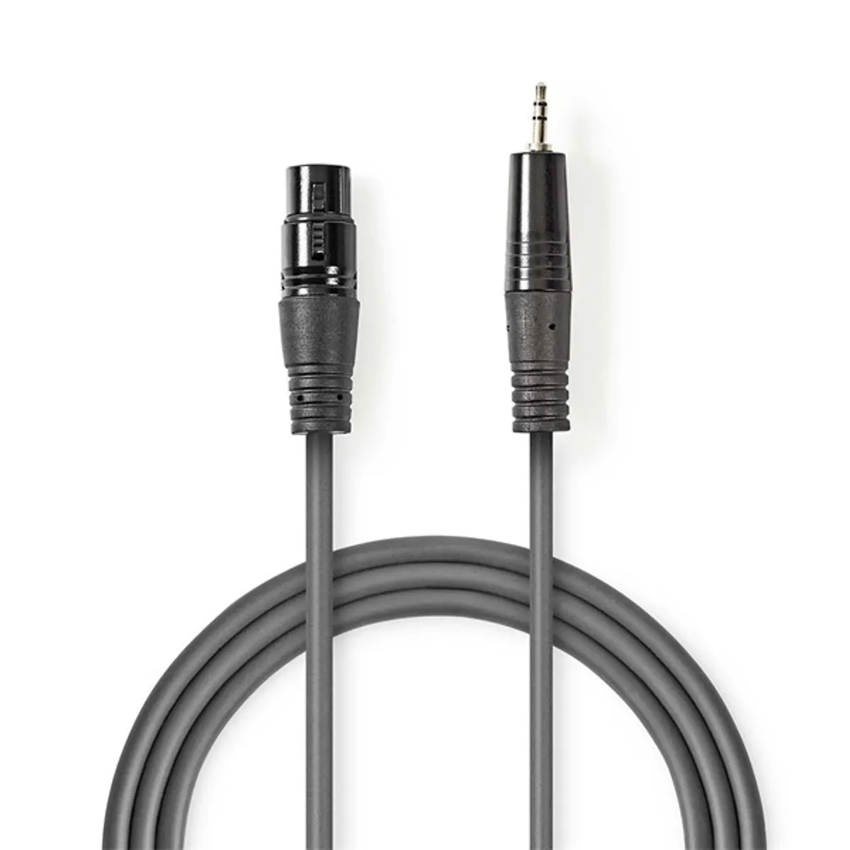 NEDIS COTH15300GY15 szimmetrikus audió kábel 3,5 mm jack 3-tűs xlr 1,5 m nikkelezett PVC sötét szürke #2