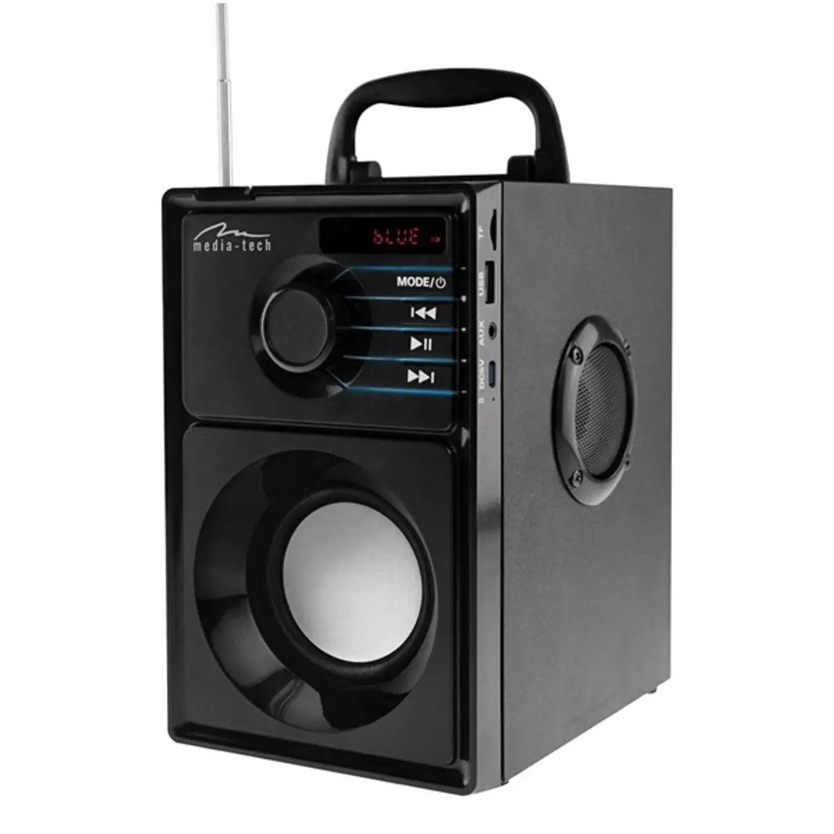 Media-Tech MT3179 Boombox Silver 15W RMS 3" mélynyomó és 2x középsugárzó Bluetooth #1