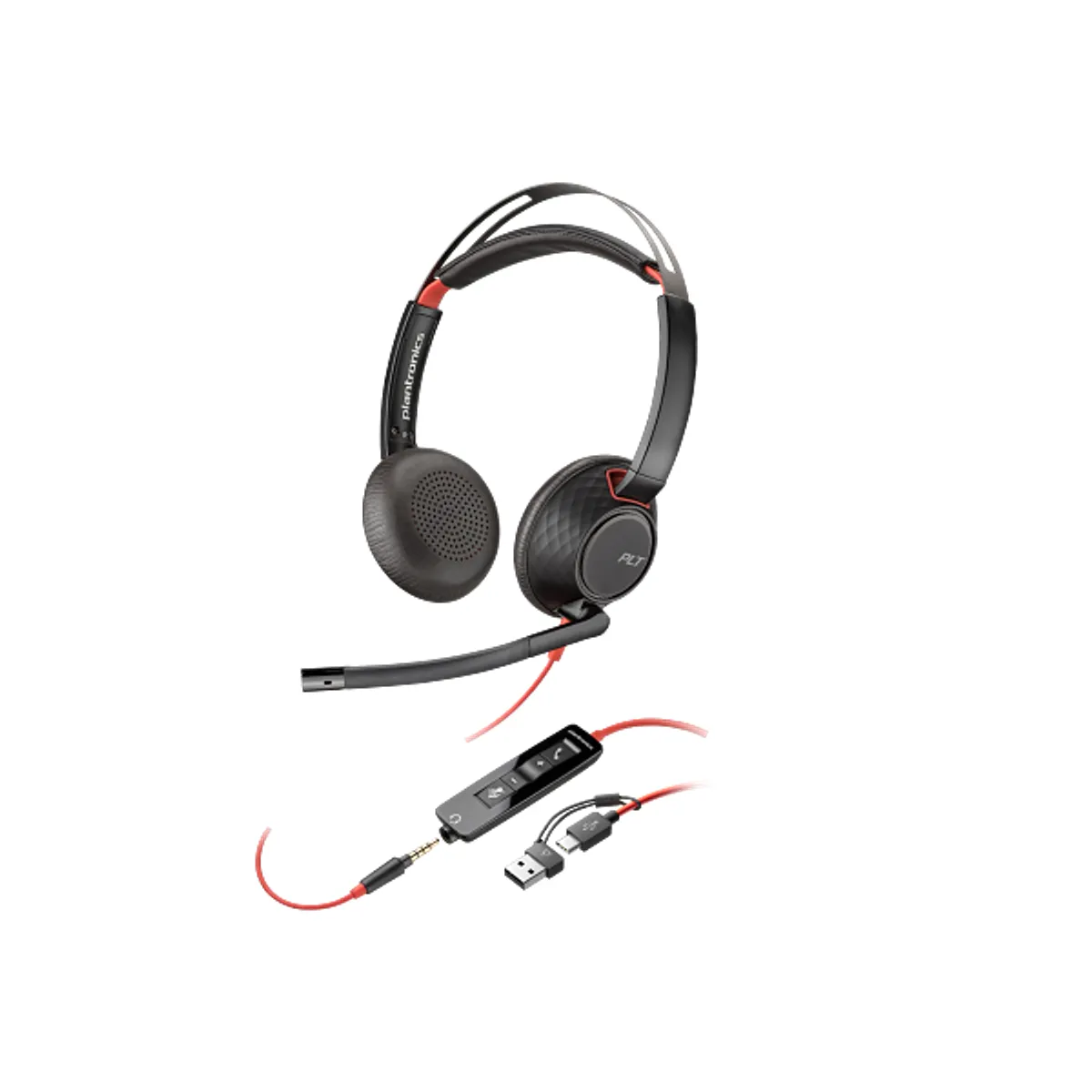 HP Poly 8X231AA Blackwire 5220 3,5 mm USB-C USB-A fejhallgató mikrofon fekete vezetékes #1
