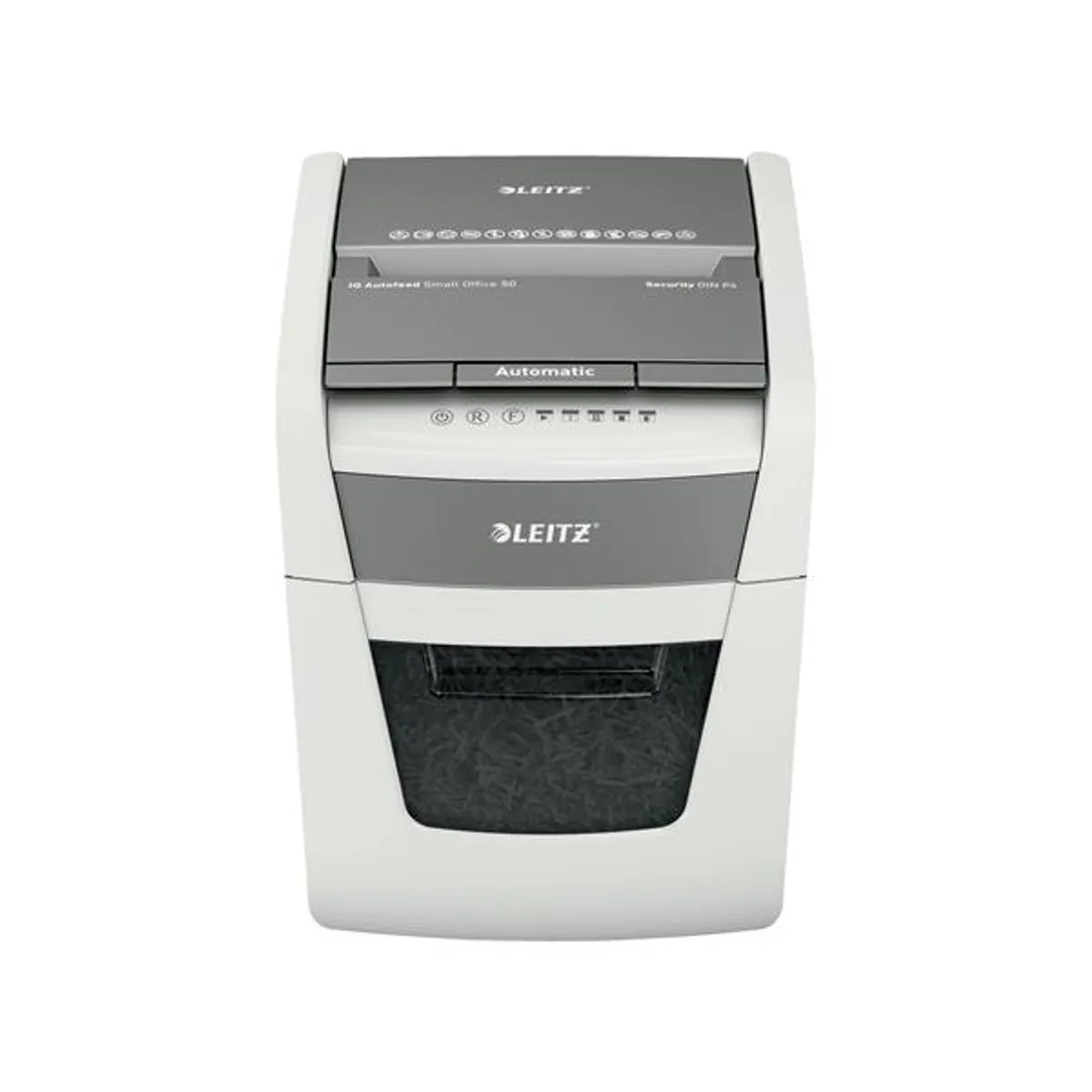 Leitz 80350000 IQ AutoFeed SmallOffice 50X P4 Pro automata adagolás 50 lap 4x28 konfetti 20L tartály IR érzékelő; halk működés; bankkártya #1