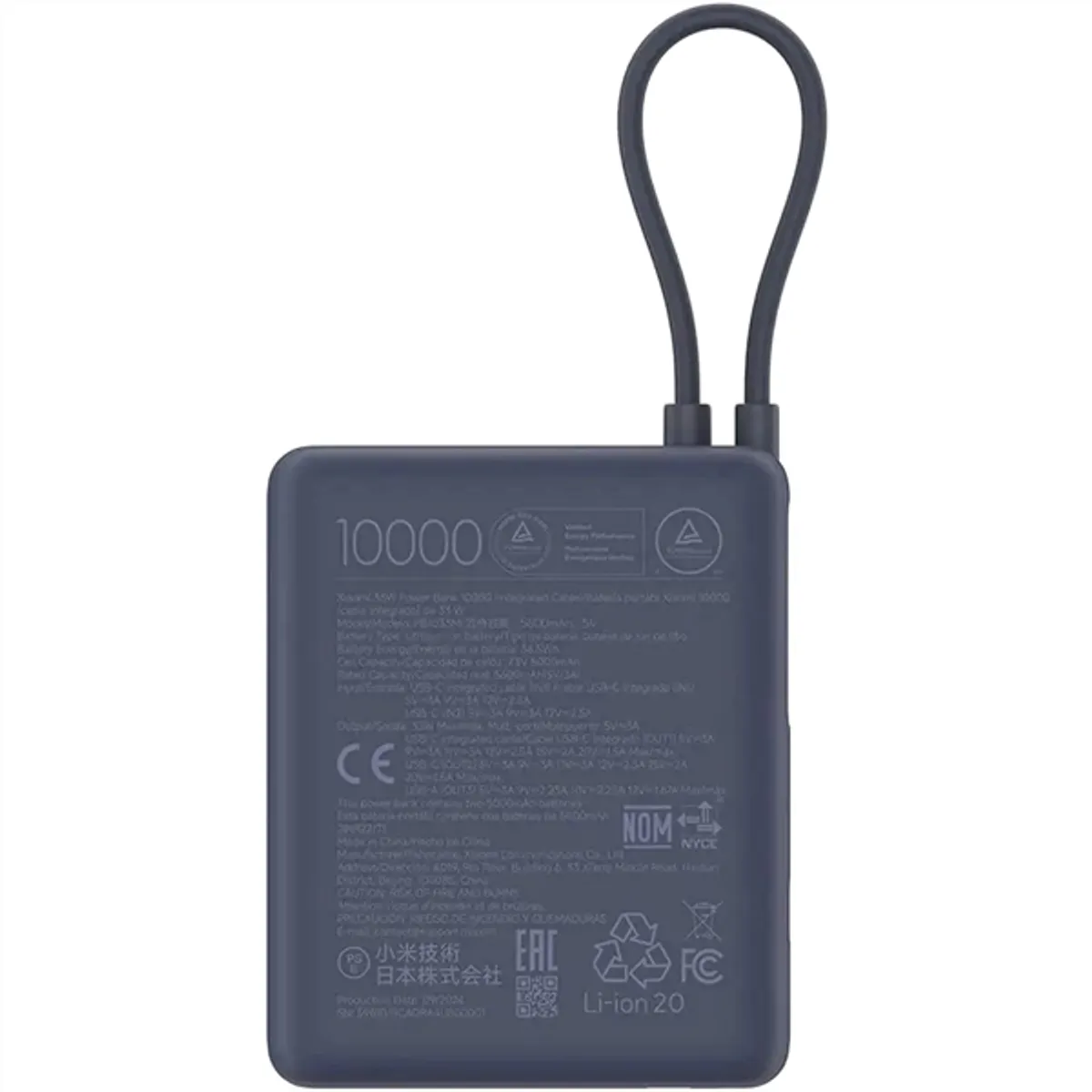 Xiaomi BHR9341GL Power bank 10000mAh 33W integrált kábel kék #3