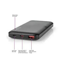 Nedis UPBKPD10000BK külső akkumulátor 10000mAh PD18W USB-C USB-A fekete #1