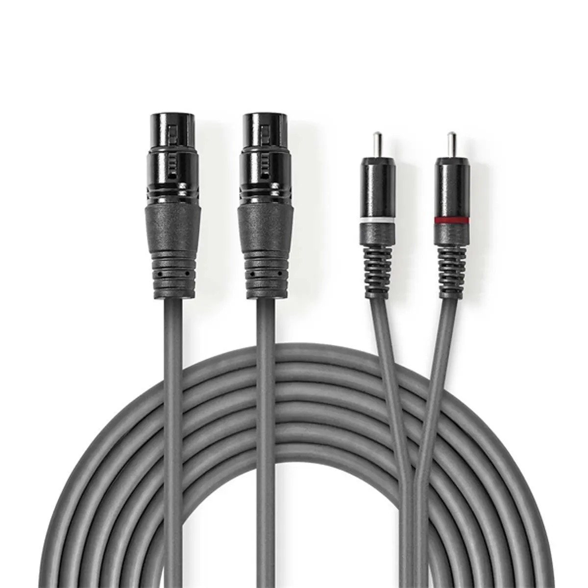 Nedis COTH15230GY30 XLR aljzat 2x RCA dugó szimmetrikus 3 m sötét szürke nikkelezett #2