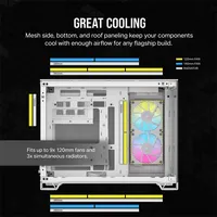 CORSAIR CC-9011268-WW 2500X Micro-ATX iCUE LINK RGB fehér edzett üveg duál kamrás #6