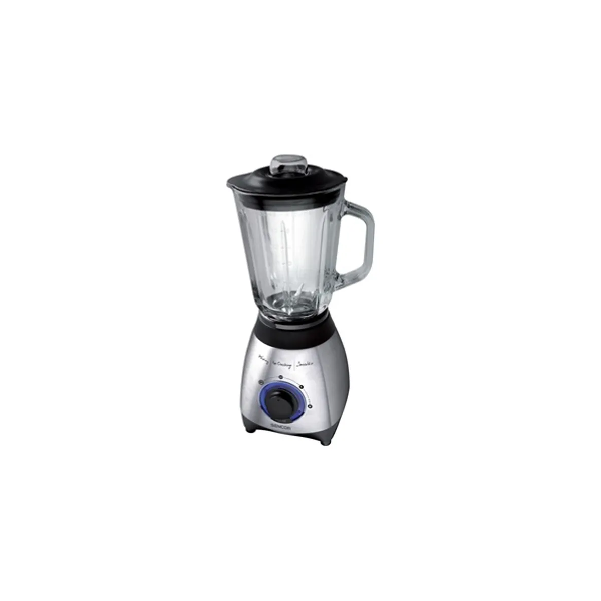 Sencor SBL 4371 turmixgép 600 W 1,5 L üvegkehely 2 sebességfokozat pulzáló jégtörő rozsdamentes pengék #10