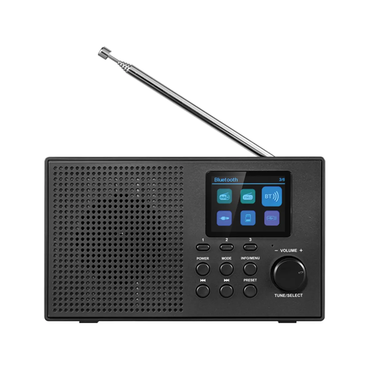 Sandberg 421-39 Rádió DAB BT Recharge 3W RMS FM 57 mm 2.0" TFT USB-C töltés 2000 mAh #3