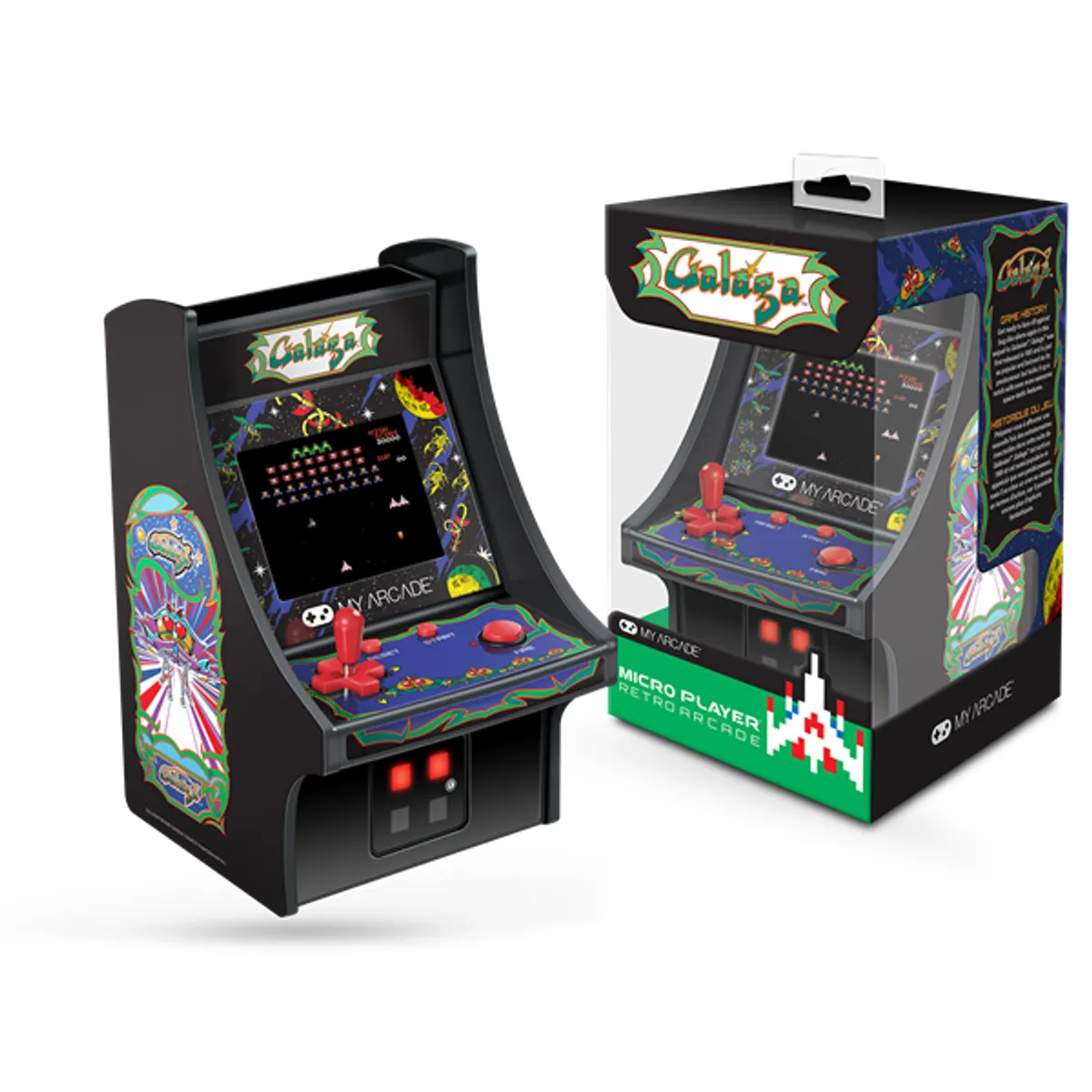 MY ARCADE DGUNL-3222 Galaga Micro Player 2.75" kijelző, kivehető joystick, külső hangszóró, 3,5 mm fejhallgató-csatlakozó #1