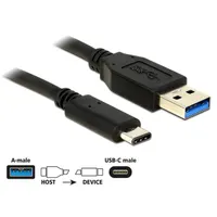 DELOCK 83870 USB A-típusú dugó USB-C dugó kábel 10 Gbps Gen 2 1 m fekete