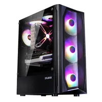 ZALMAN N4 midi ATX fekete-szürke hálós előlappal edzett üveg oldalpanel 6 RGB ventilátor