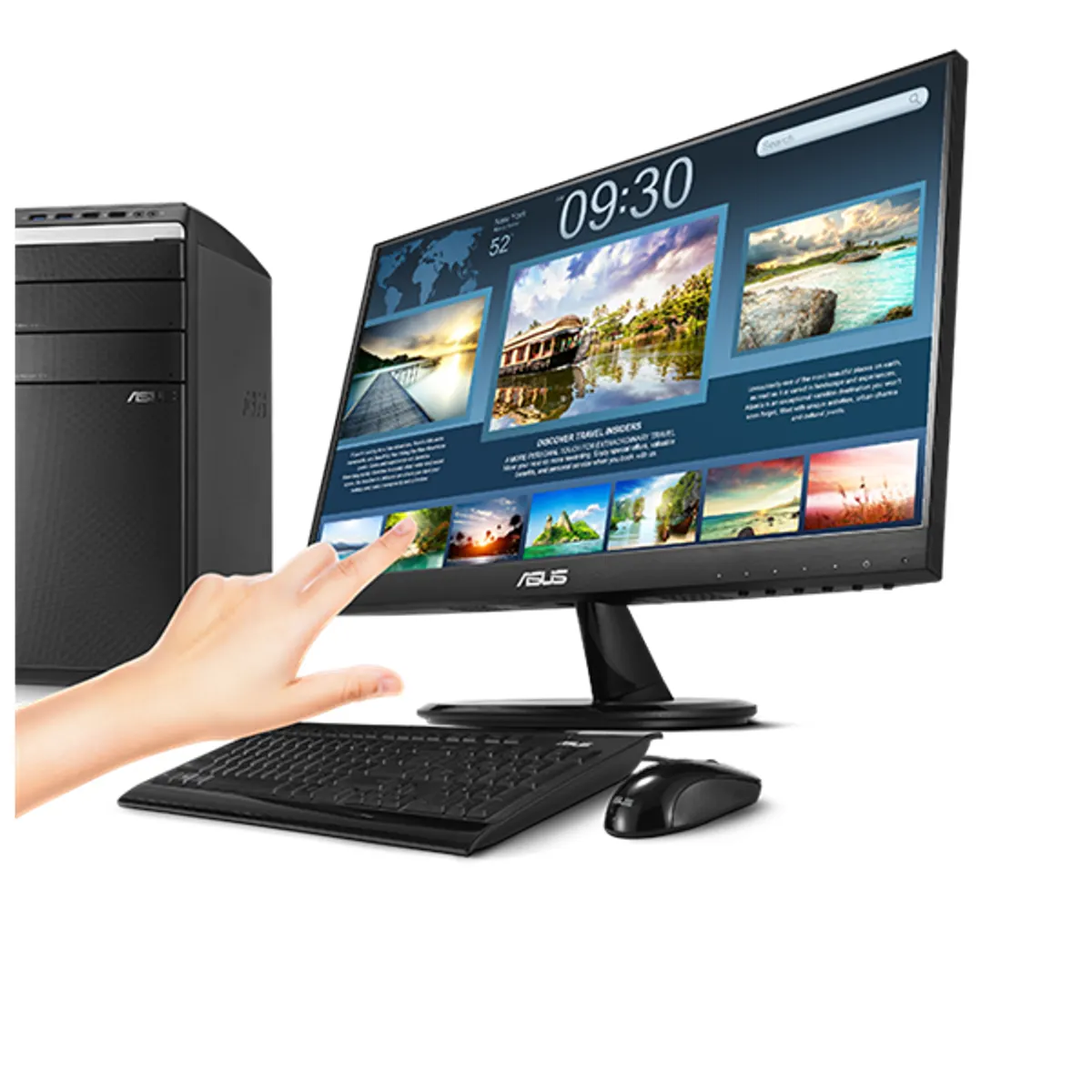 ASUS MON VT229H érintő monitor IPS 21.5" FHD 60Hz HDMI D-sub USB 2.0 2-portos hangszóró VESA 100x100 tilt #3