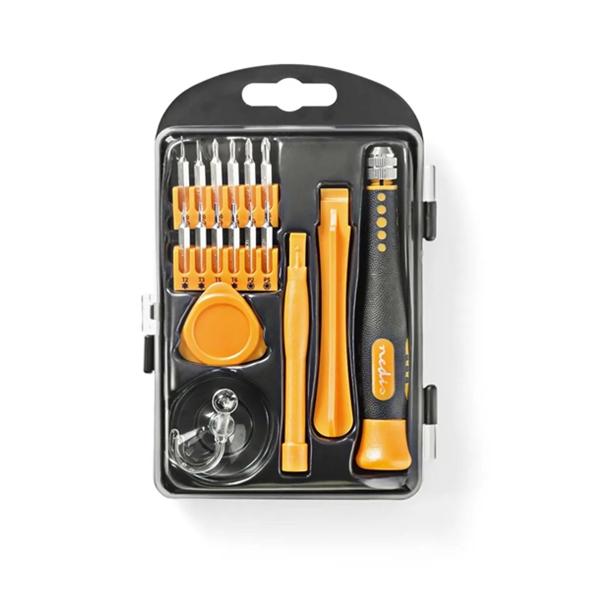 Nedis CSTS10017 17 az 1-ben pc mobiltelefon tablet javító szerszámkészlet pentalobe bitek Philips bitek torx bitek háromszárnyú bitek #2