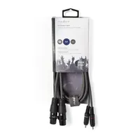 Nedis COTH15230GY15 xlr aljzat 2x - RCA dugó 2x, szimmetrikus audió kábel, 1,5m, sötét szürke #3