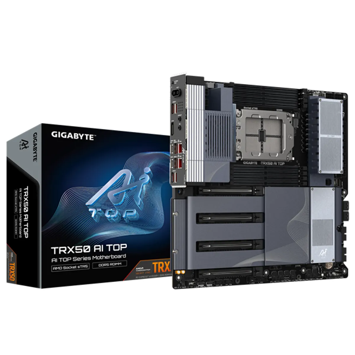 Gigabyte TRX50 AI TOP-2B TRX50 AI TOP-2B AM5 E-ATX DDR5 5200MHz 8 db memória foglalat M.2 DisplayPort USB 3.1 13 db USB 2.0 4 db RAID Wireless #1