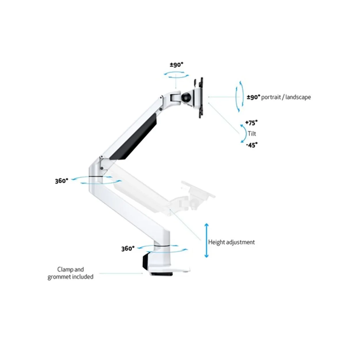 MULTIBRACKETS 7350073735617 M VESA gas lift arm single white hd 100x100 mm #7