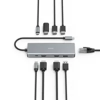 HAMA 00200142 FIC USB 3.1 Type-C 9in1 dokkoló adapter 4x USB3.1 2x HDMI LAN PD szürke #2