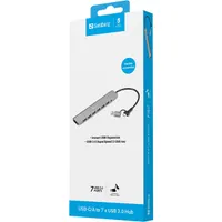 Sandberg 136-66 USB hub 7 db USB 3.0 port alumínium ház USB-C és USB-A bemenet #2