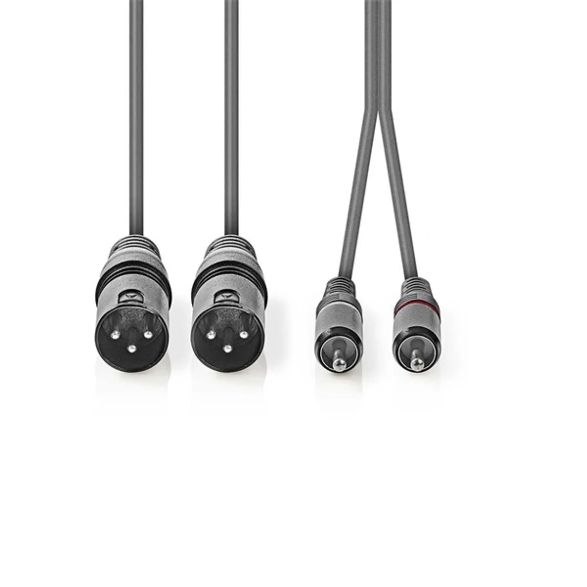 Nedis COTH15210GY30 XLR kábel 2x XLR 3 tűs dugó - 2x RCA dugó, 3 m, sötétszürke #2
