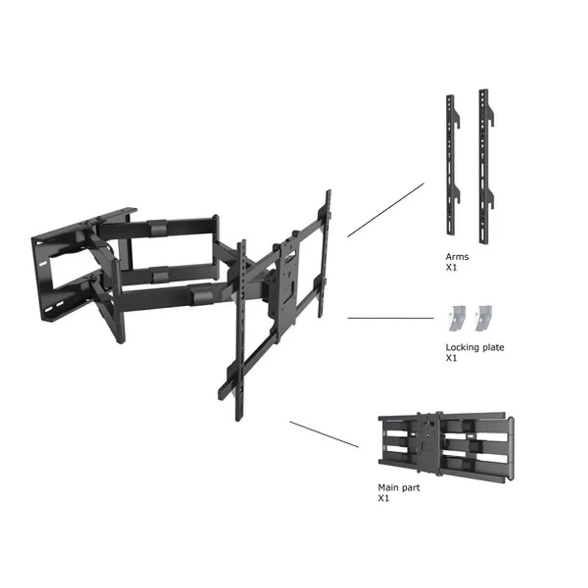 Multibrackets 7350073736546 M universal long reach arm 910mm hd dual #8