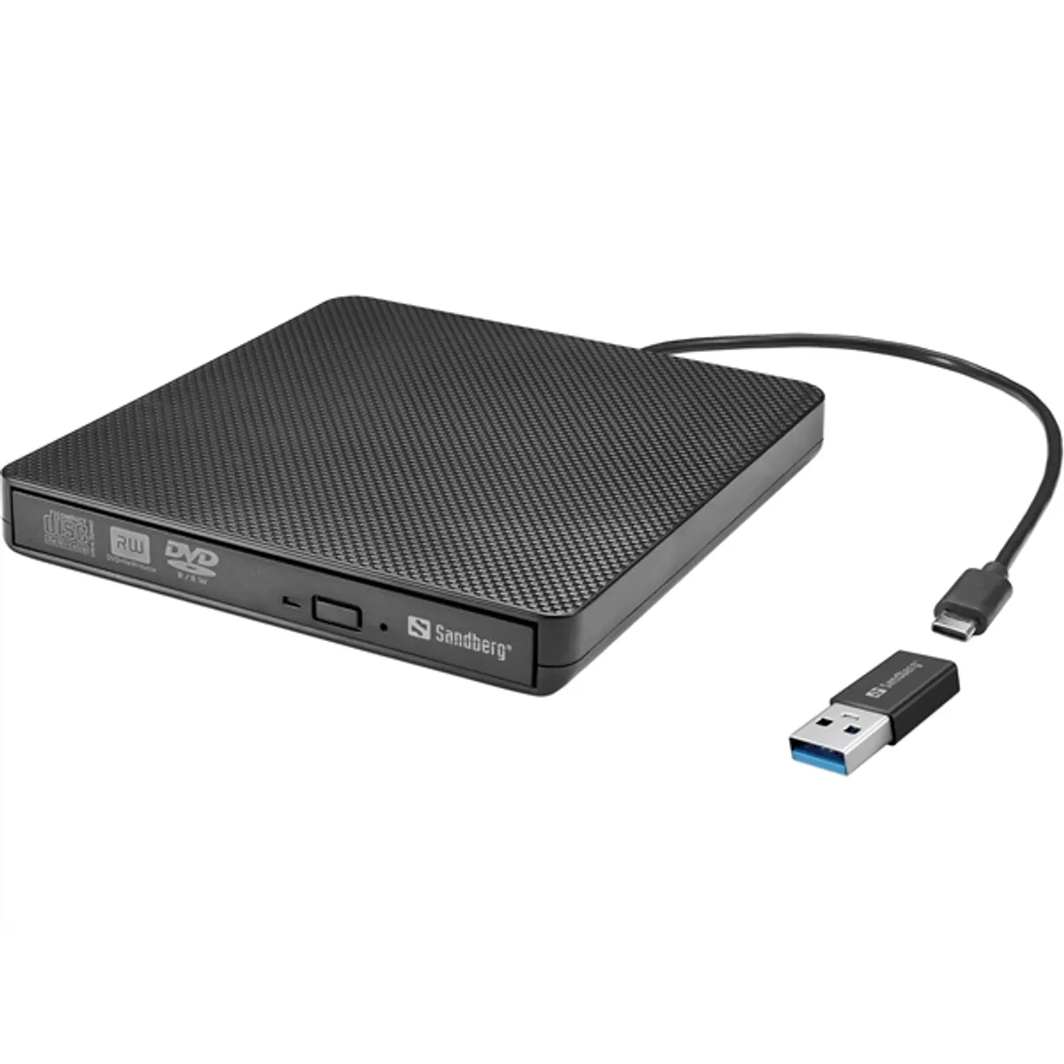 SANDBERG 136-62 Külső DVD-meghajtó USB-C és USB-A, 30 cm, felújított, USB-ből táplált, ír és olvas #1