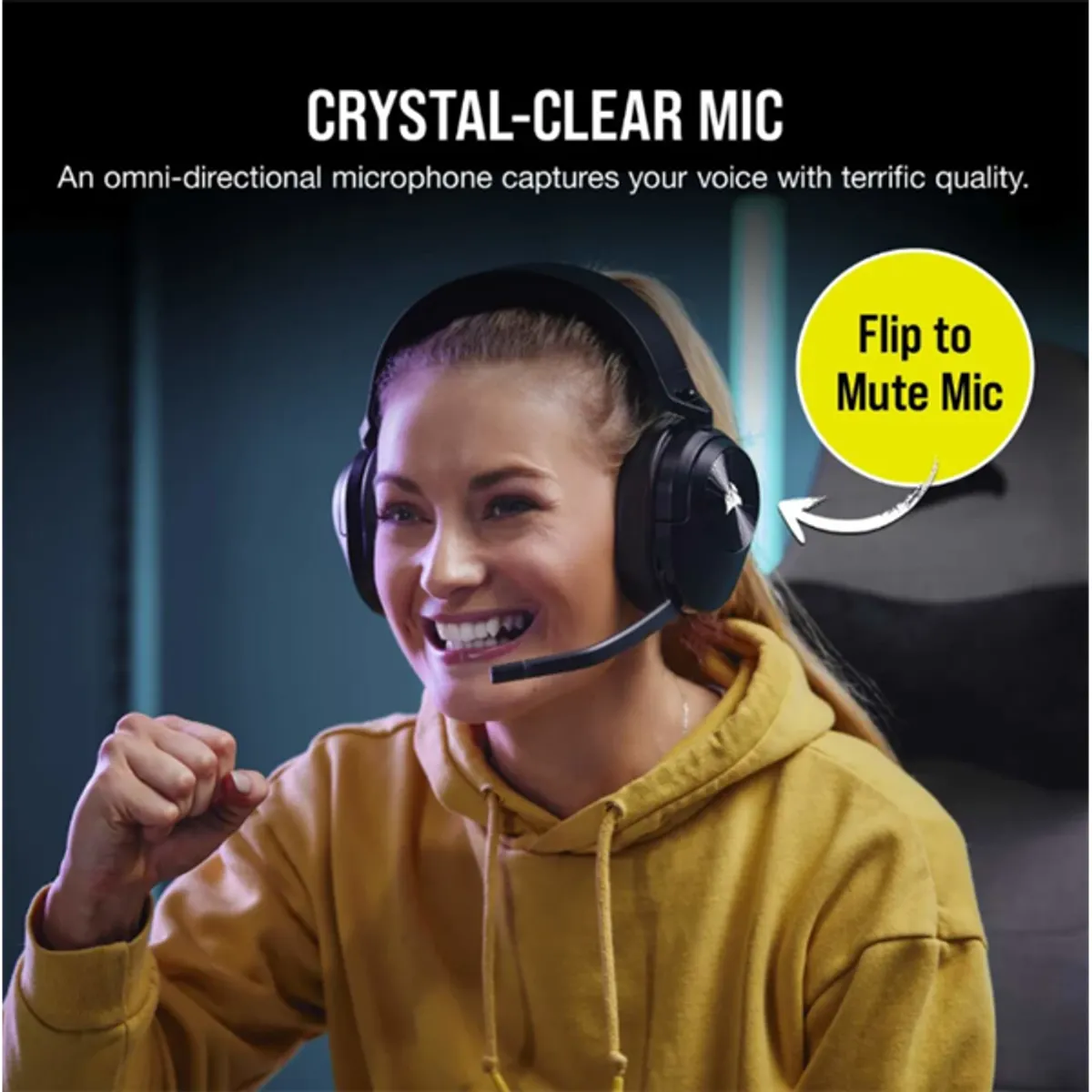 CORSAIR CA-9011280-EU HS55 Wireless Gaming Headset 7.1 térhatású 2,4 GHz Bluetooth Carbon #5