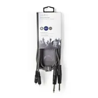 NEDIS COTH23320GY15 félprofi audio kábel, 2 x 6,35 mm mono jack - 2 x RCA, 1.5m sötét szürke #3