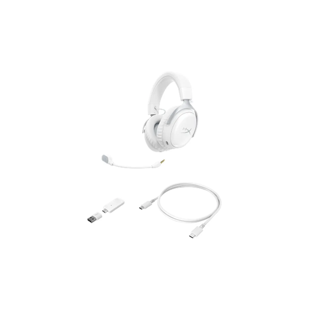 HP HYPERX AX6G1AA fejhallgató USB-C fehér vezeték nélküli mikrofonos PC Mac PS5 mobileszközök kapcsoló #4