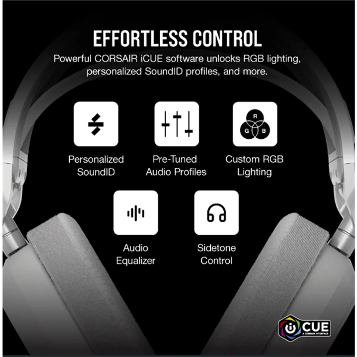 Corsair CA-9011296-EU HS80 MAX Vezeték nélküli fejhallgató Dolby Atmos RGB fehér #8