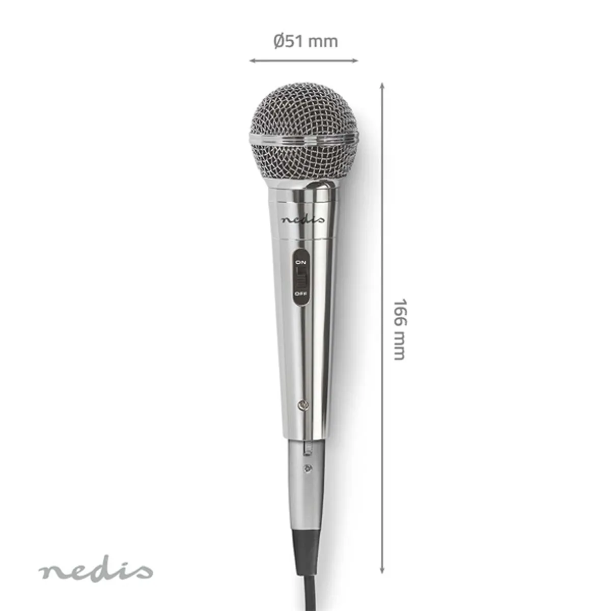 Nedis MPWD45GY dinamikus mikrofon XLR 3 tűs csatlakozás 6.35 mm 5 m frekvencia 80 Hz - 13 kHz impedancia 600 Ohm érzékenység -72 dB kardioid #4