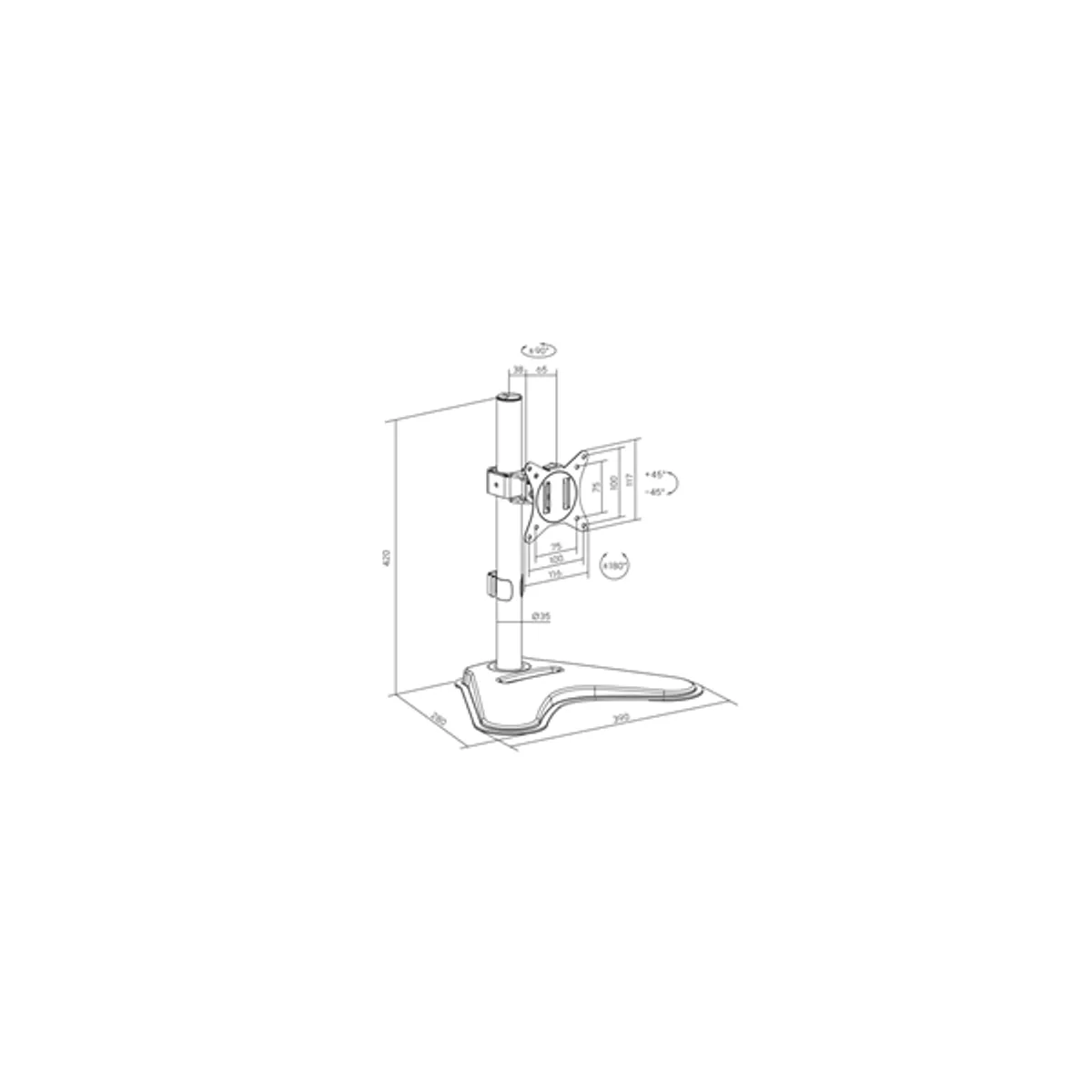 SBOX LCD-F012-2 karos asztali monitortarto fekete 17"-32" VESA 75x75-100x100 9 kg monitoronkent #8
