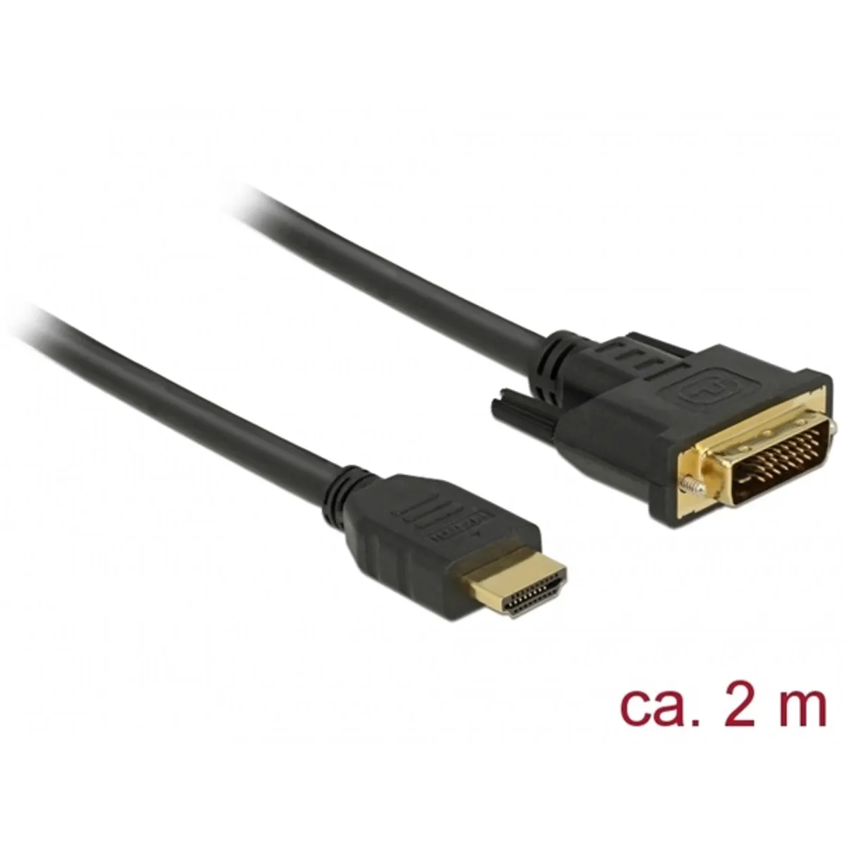 Delock 85654 HDMI-DVI kétirányú kábel 2 m fekete #1