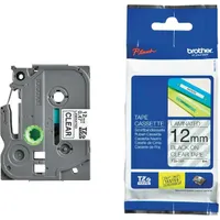 BROTHER TZE-131 laminált szalag 12 mm 8 m átlátszó alapon fekete #2