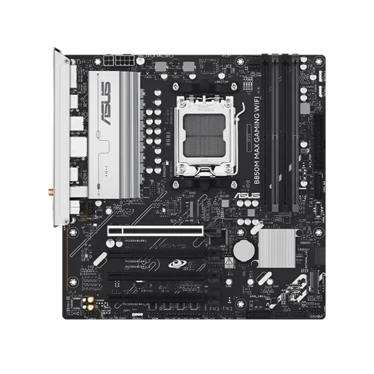 ASUS PCC B850M MAX GAMING WIFI alaplap AMD AM5 mATX 4x PCIe x16 M.2 DDR5 256 GB HDMI DP LAN 1 Gbps RAID Igen SATA III 4 db #1
