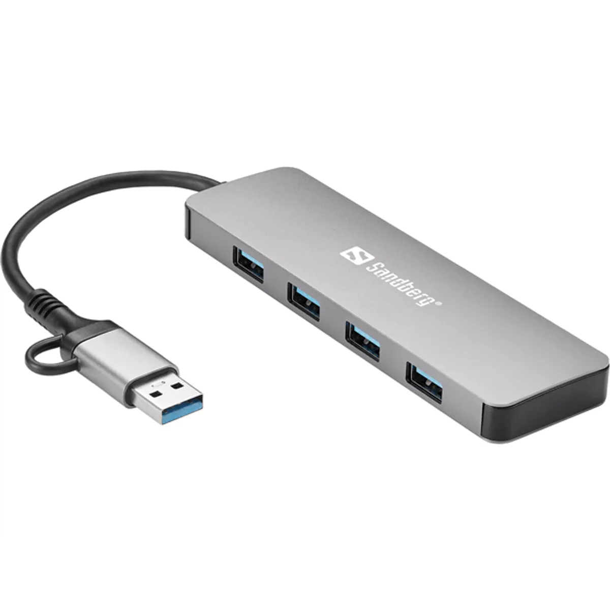 Sandberg 136-63 USB-C USB-A 4-portos USB 3.0 hub alumínium ház #2