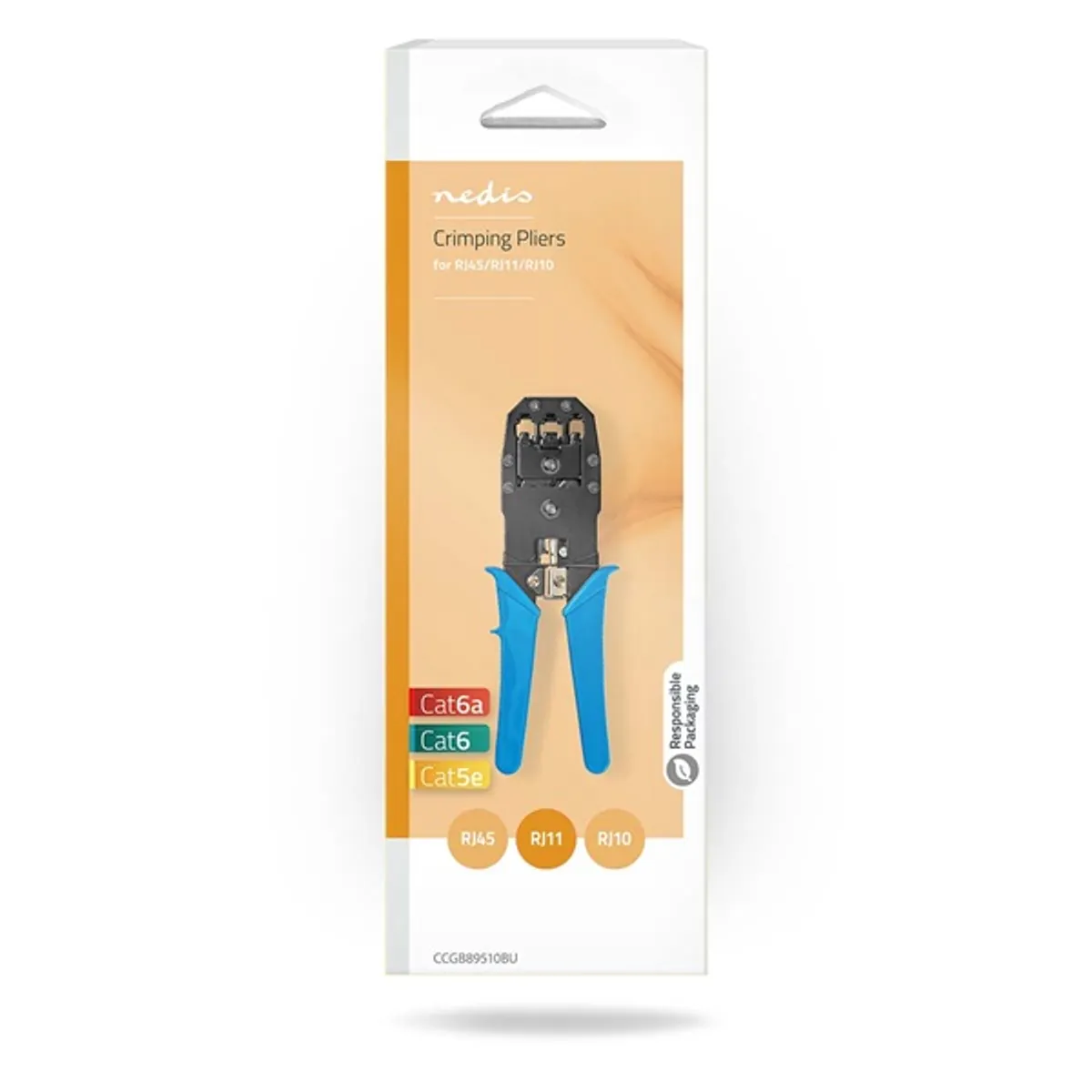 Nedis CCGB89510BU krimpelő fogó többpengés RJ45 RJ11 RJ10 csatlakozókkal kompatibilis moduláris dugókhoz #1
