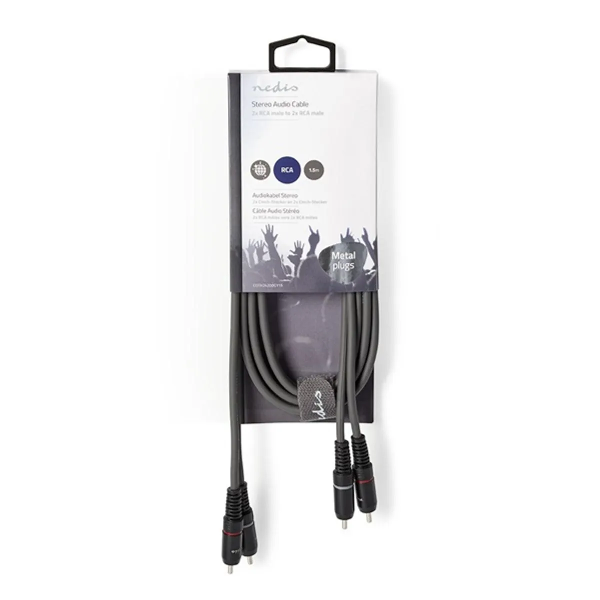 Nedis COTH24200GY15 sztereó RCA kábel 1.5 m 2x RCA dugó réz sötétszürke #3