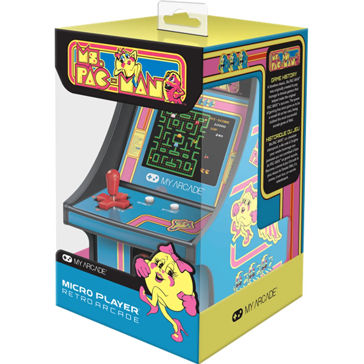 MY ARCADE DGUNL-3230 Ms. Pac-Man Micro Player 6.75" hordozható, kivehető joystick, külső hangszóró, 3,5 mm fejhallgató-csatlakozó #9