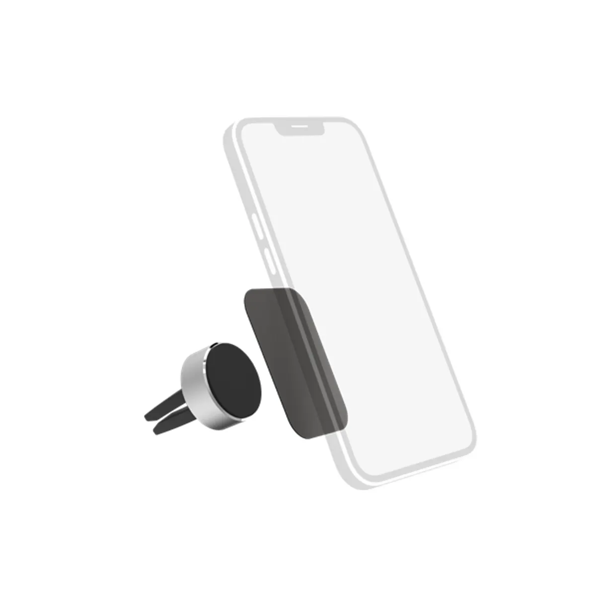 Hama 00201516 Magnet Alu autós mobiltartó 360 fokban forgatható két fémlemez szellőző panelhez vagy védőburkolathoz #1
