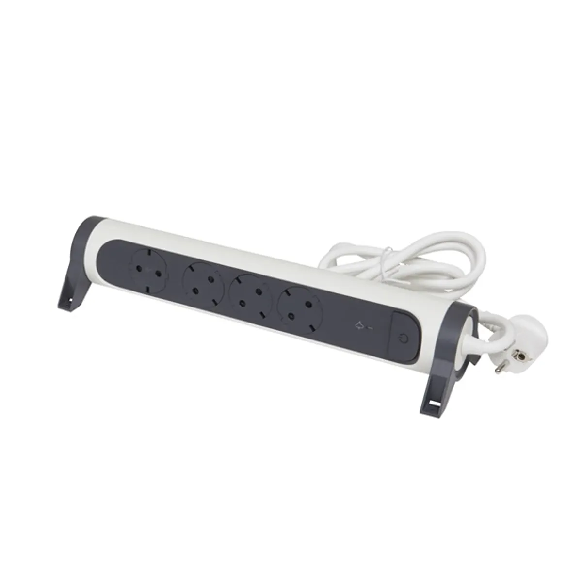 Legrand 694507 Elosztósor 4x2P-F, 1,5 m vezetékkel, fehér-fekete túlfeszültség-védelemmel #1
