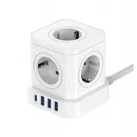 NEWELL NL4385 GaN Power Cube 9in1 5 AC 3 USB-A 1 USB-C 4000W 1.5m fehér #1