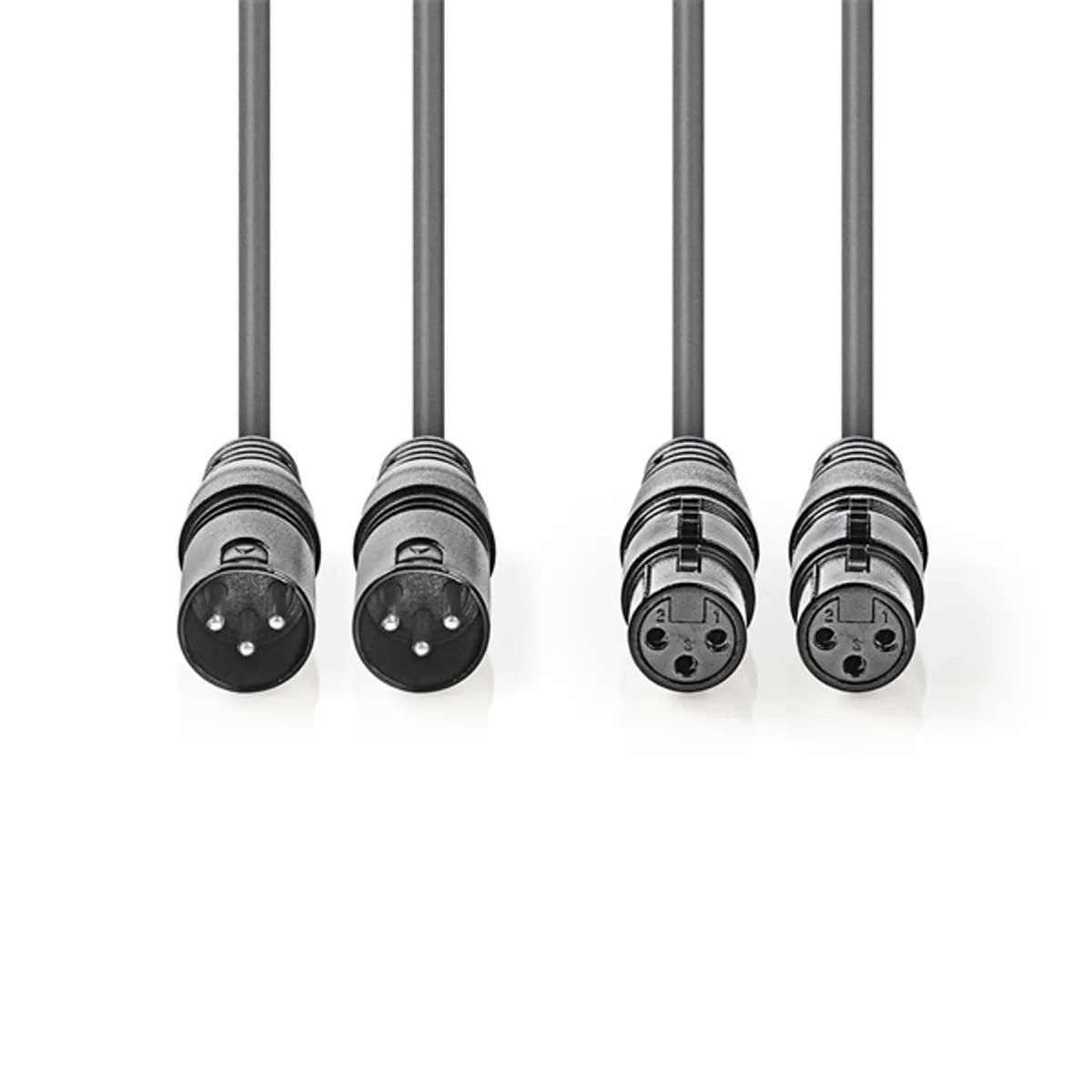 NEDIS COTH15030GY15 XLR 2x3-tűs dugó - 2x XLR 3-tűs aljzat 1,50 m sötét szürke #2