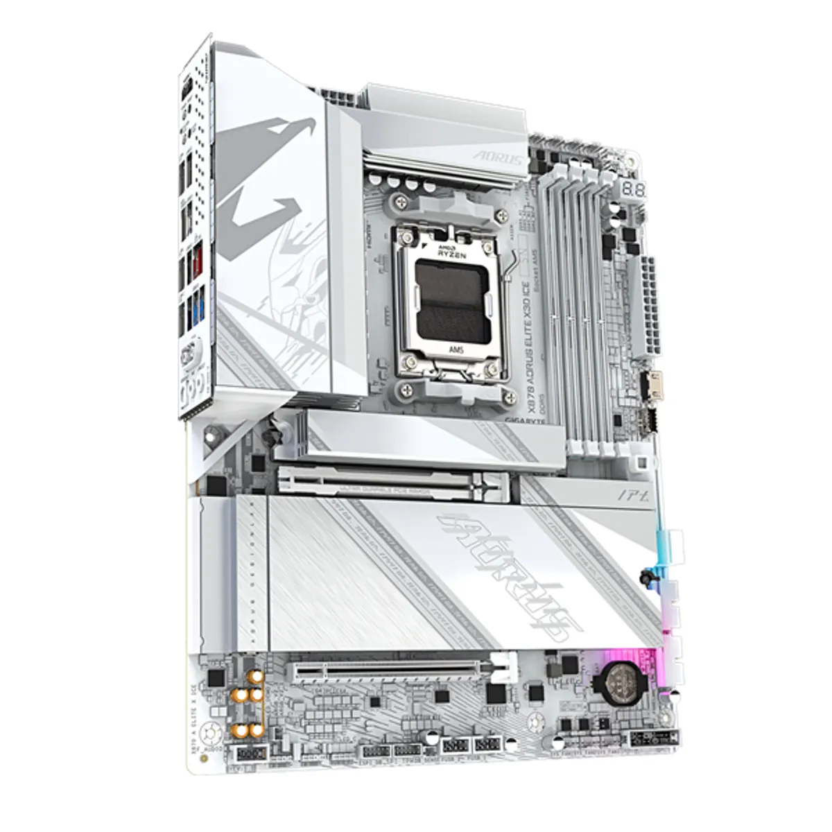 Gigabyte X870 AORUS ELITE X3D ICE AORUS Elite X3D ICE AM5 ATX DDR5 256 GB 5200 MHz M.2 RAID WiFi HDMI 2x PCI-Ex16x SATA: 2 #1
