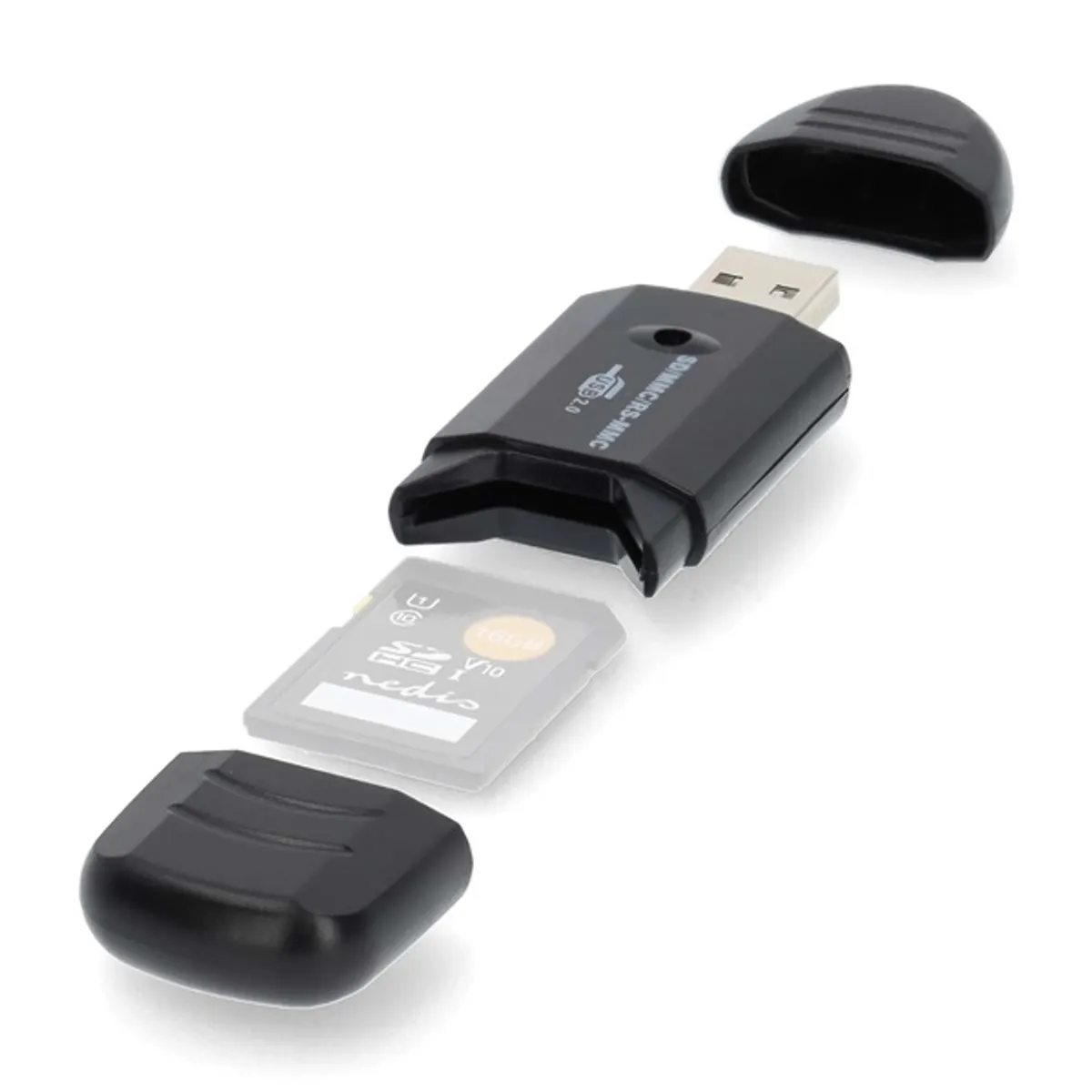 Nedis CRDRU2100BK kártyaolvasó USB 2.0 hub 4x USB port MMC SD SDHC SDXC #1