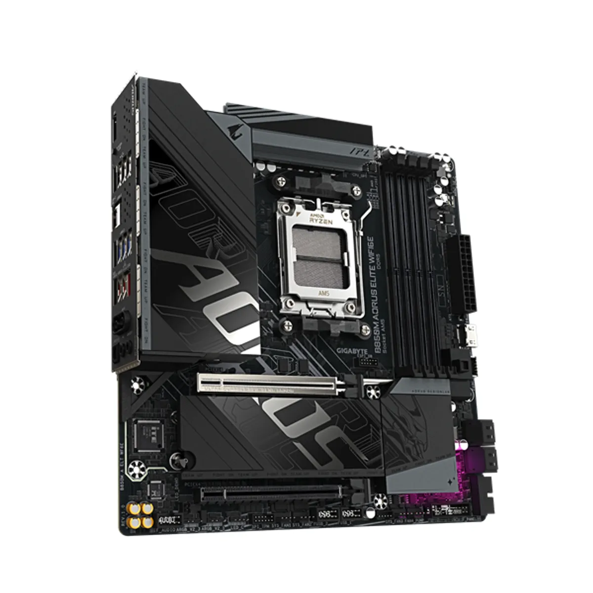 Gigabyte B850M Aorus Elite WiFi6E AM5 mATX DDR5 5200 MHz 4 memóriafoglalat M.2 WiFi #1