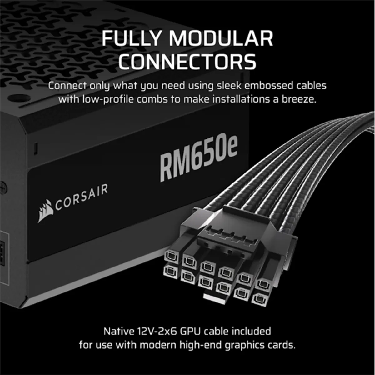 CORSAIR CP-9020302-EU RM650e moduláris tápegység 650W ATX 3.1 PCIe 5.1 Cybenetics Gold 7 év garancia #3