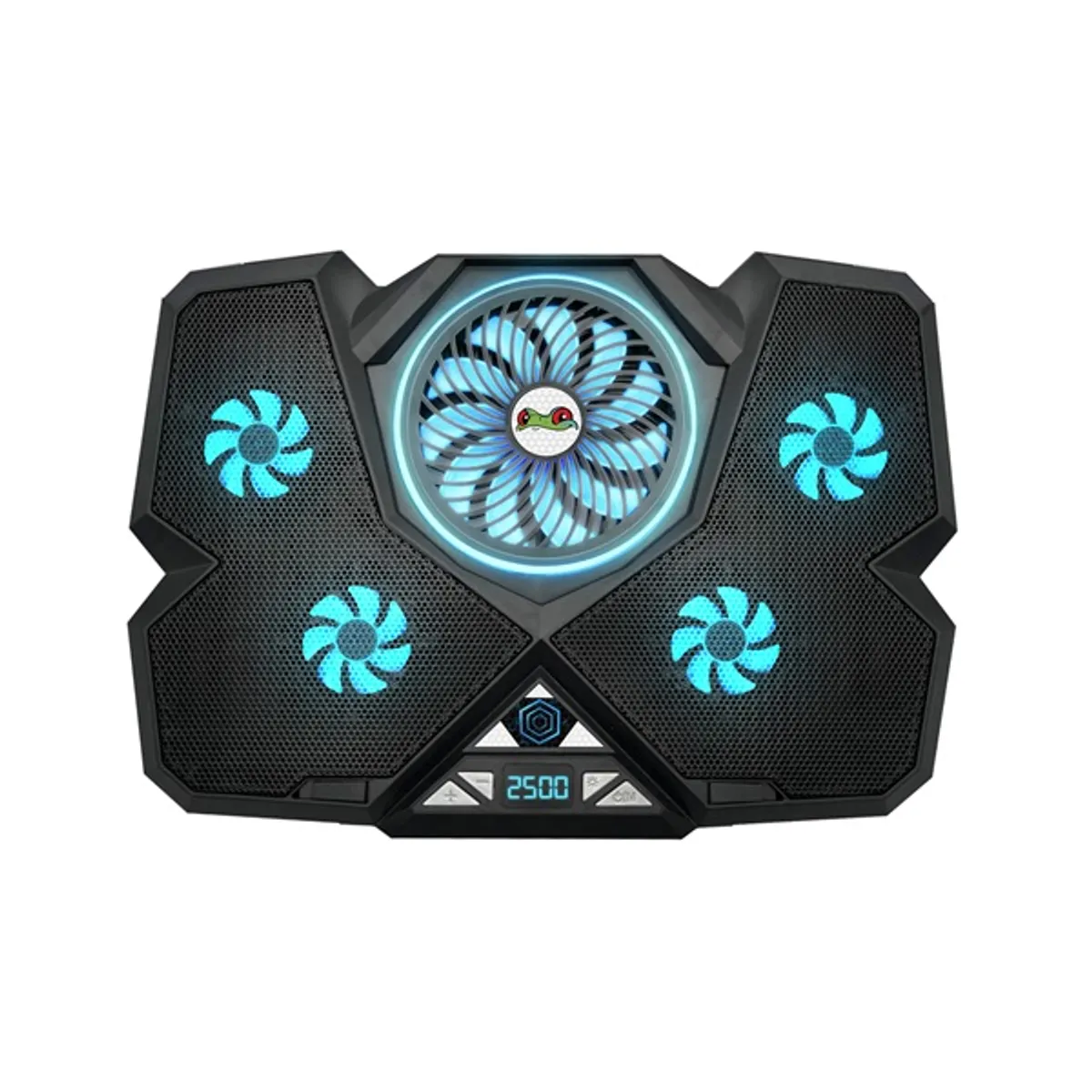 Froggiex FX-PC-P1-BL NitroCooling 5 ventilátor 12 RGB módok állítható dőlésszög telefontartó USB hub 17" notebook #2