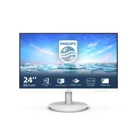 Phi Mon 241V8AW/00 Philips 23.8" IPS FHD monitor 75 Hz 4 ms HDMI D-Sub fehér VESA 100x100 beépített hangszóró