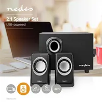 NEDIS CSPR10021BK 2.1 hangszóró 33 W 3,5 mm USB tápellátású 2 db szatelit #5